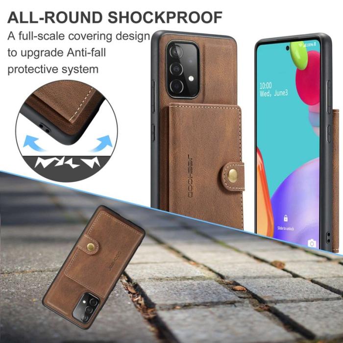 JEEHOOD - JEEHOOD Samsung Galaxy A32 5G/M32 5G Konstläder Plånboksfodral Magnetisk Brun