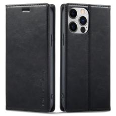 LC.imeeke - LC.IMEEKE iPhone 13 Pro Pl&aring;nboksfodral i Konstl&auml;der - Svart