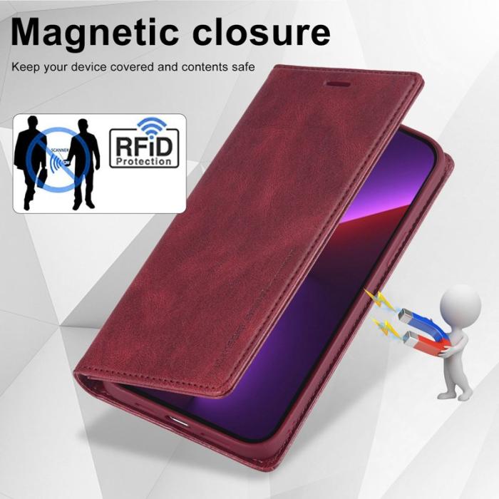 LC.imeeke - LC.IMEEKE iPhone 13 Pro Plånboksfodral i Konstläder - Röd