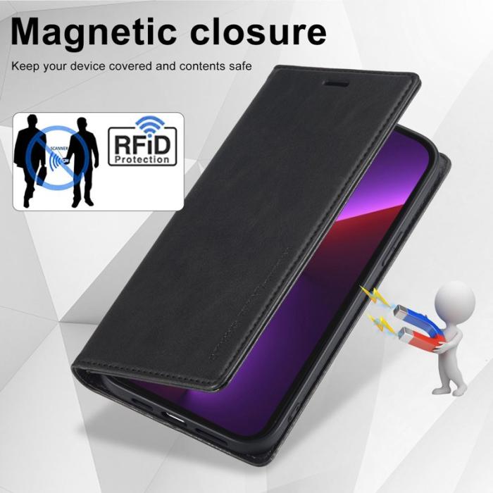 LC.imeeke - LC.IMEEKE iPhone 13 Pro Plånboksfodral i Konstläder - Svart