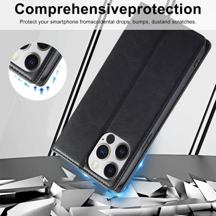 LC.imeeke - LC.IMEEKE iPhone 13 Pro Plånboksfodral i Konstläder - Svart