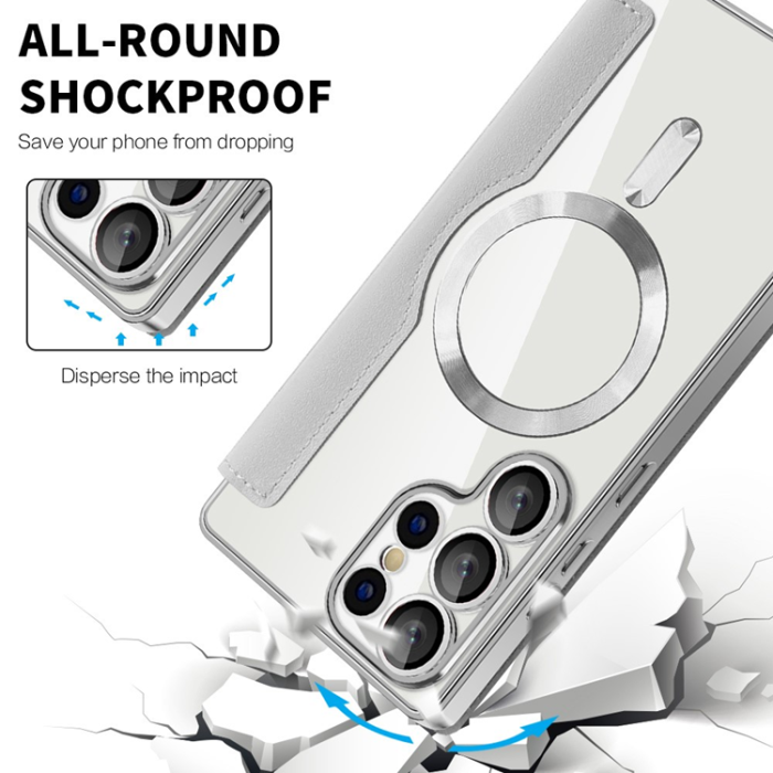 A-One Brand - Galaxy S25 Ultra Plånboksfodral MagSafe Rhombus Läder - 