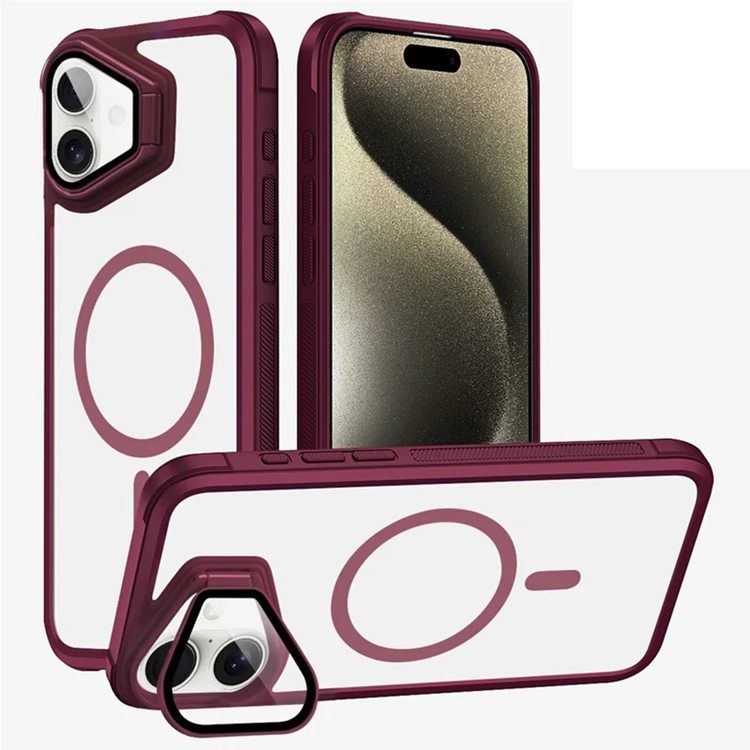 iPhone 16 Mobilskal Magsafe med Linsskyddsstöd (Vinröd) | 2353 | AlltMobil