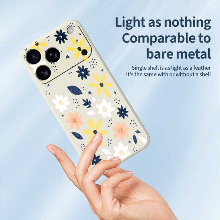 A-One Brand - iPhone 17 Pro Max Mobilskal Colorful Floral Blue Leaves TPU - Lila