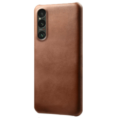 A-One Brand - Sony Xperia 1 VII Mobilskal Calfskin Texture PU-Läder - Brun