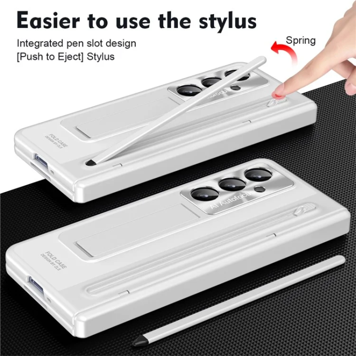 A-One Brand - Galaxy Z Fold 7 Mobilskal med Skärmskydd och Stylus Hinge - Vit