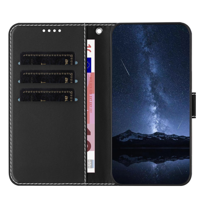 A-One Brand - Galaxy A56 5G Plånboksfodral Färg Splicing Läder - Svart