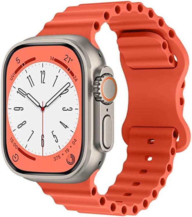 Apple Watch 4/5/6/7/8/SE/Ultra (49/45/44/42mm) Silikon Ocean Band - Orange | 5122 | AlltMobil