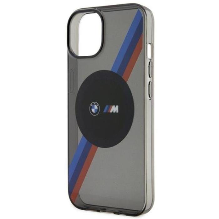 BMW - BMW iPhone 14 Mobilskal Magsafe Tricolor Stripes - Grå