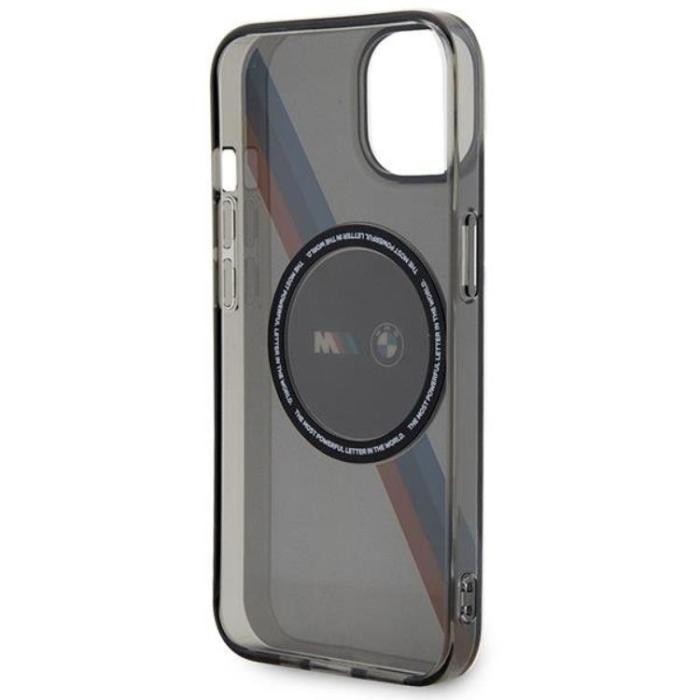 BMW - BMW iPhone 14 Mobilskal Magsafe Tricolor Stripes - Grå