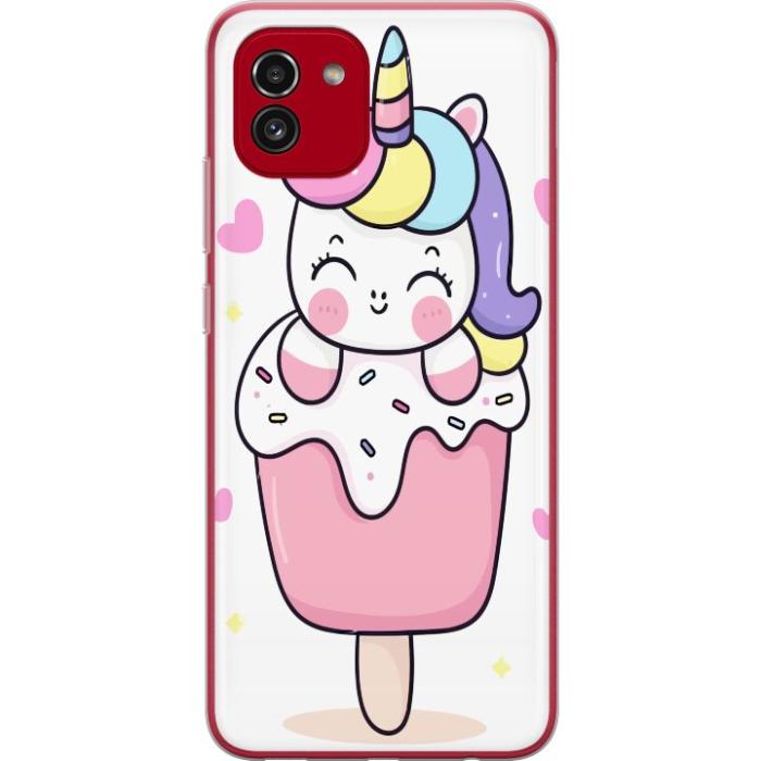 iSecrets - Mobilskal till Samsung Galaxy A03 med Glad enhörning