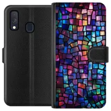 Gustaf - Pl&aring;nboksfodral till Samsung Galaxy A40 med Disco