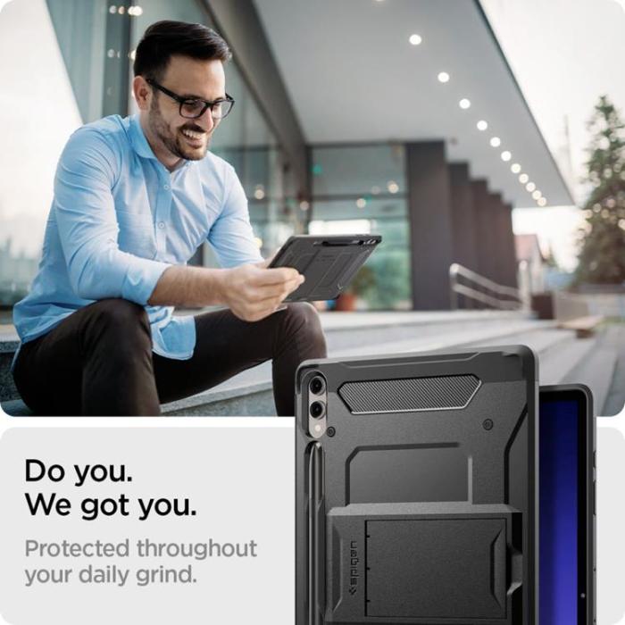 UTGATT - Spigen Galaxy Tab S9 Plus Fodral Tough Armor Pro - Svart