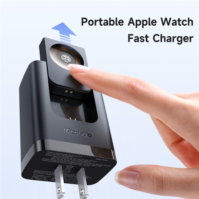Joyroom - JOYROOM 2i1 Snabbladdare 30W USB-C/USB-A Watch Trådlös Laddare