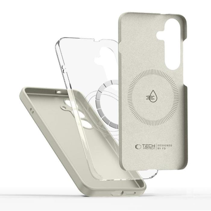 Tech-Protect - Tech-Protect Galaxy S25 Mobilskal Magsafe Liquid Silikon - Cosmic Latte