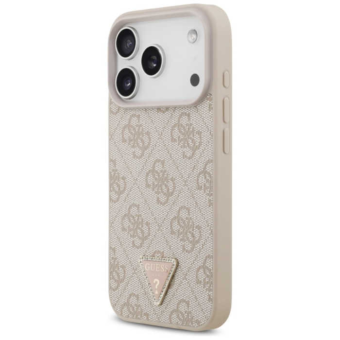 Guess - Guess Mobilskal För iPhone 18 Pro/17 Pro Magsafe Läder 4G Triangel Strass