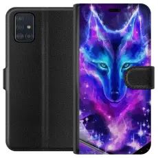 Gustaf - Pl&aring;nboksfodral till Samsung Galaxy A51 med Neon Varg