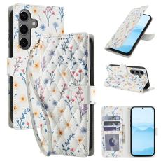 OEM - Samsung Galaxy S26 Plus Pl&aring;nboksfodral Rhombic Blomm&ouml;nster Konstl&auml;der - A2