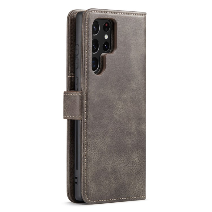 DG.MING - DG.MING Galaxy S23 Ultra Plånboksfodral 2in1 Äkta Läder - Grå