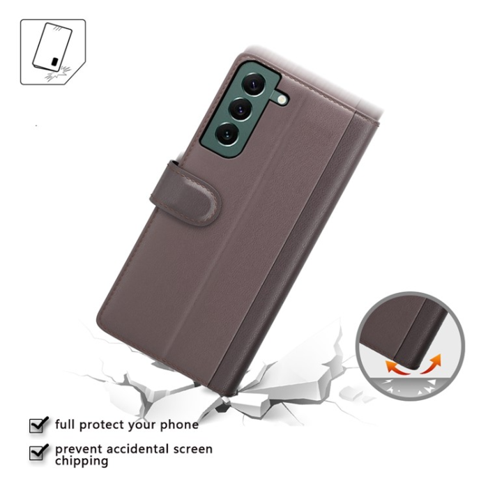 A-One Brand - Galaxy S23 Plus Plånboksfodral Äkta Läder - Brun