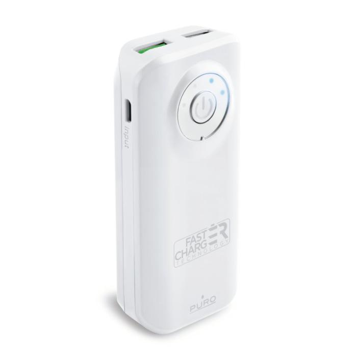 UTGATT5 - Puro Universal Fast Charger Powerbank, 5200 mAh, vit