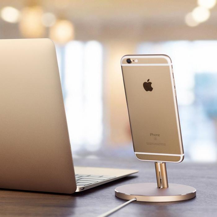 Satechi - Satechi Aluminum Mobile Lightning Dock - Guld