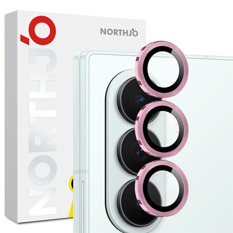 NORTHJO Kameralinsskydd Härdat glas För Galaxy Z Fold 8 Metal Ring - Rosa | 5468 | AlltMobil