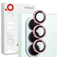 NORTHJO - NORTHJO Kameralinsskydd H&auml;rdat glas F&ouml;r Galaxy Z Fold 8 Metal Ring - Rosa