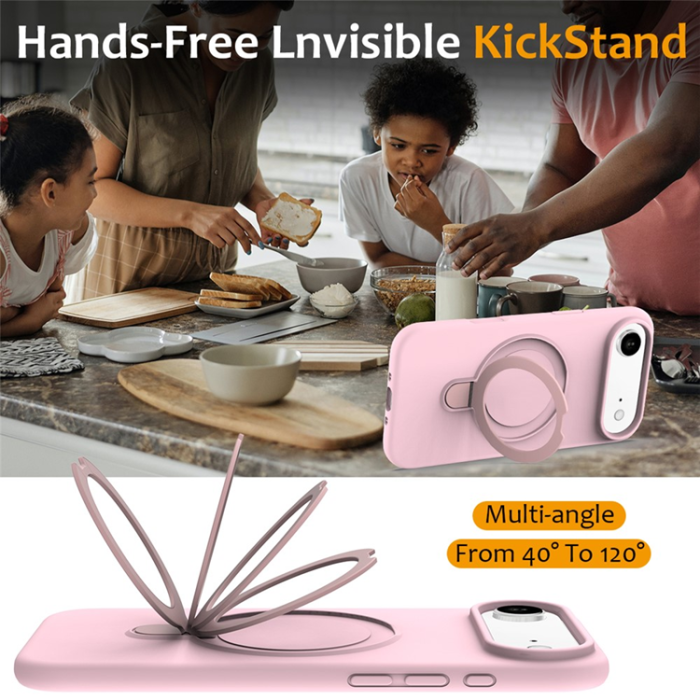 A-One Brand - iPhone Air Mobiskal MagSafe Kickstand PC + Silikon - Grå Rosa