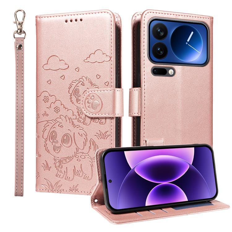 Xiaomi 17 Pro Plånboksfodral RFID Dog Pattern Med Handledsrem - Rosa | 2353 | AlltMobil