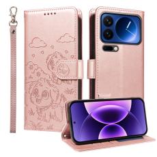 A-One Brand - Xiaomi 17 Pro Plånboksfodral RFID Dog Pattern Med Handledsrem - Rosa