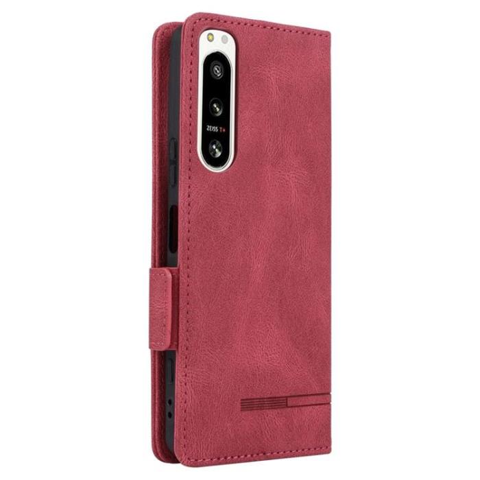 A-One Brand - Sony Xperia 5 IV Plånboksfodral Decor Magnetic Clasp - Röd