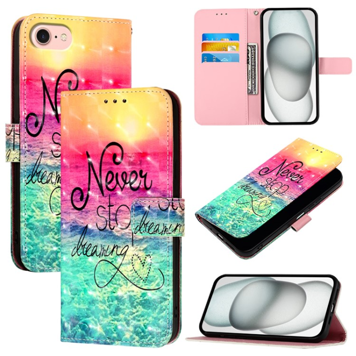 A-One Brand - iPhone 16e Plånboksfodral Printing Pattern Med Rem