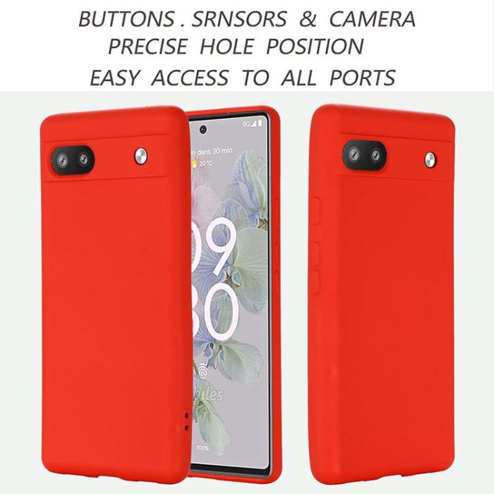 A-One Brand - Google Pixel 6a Skal Liquid Silicone - Röd