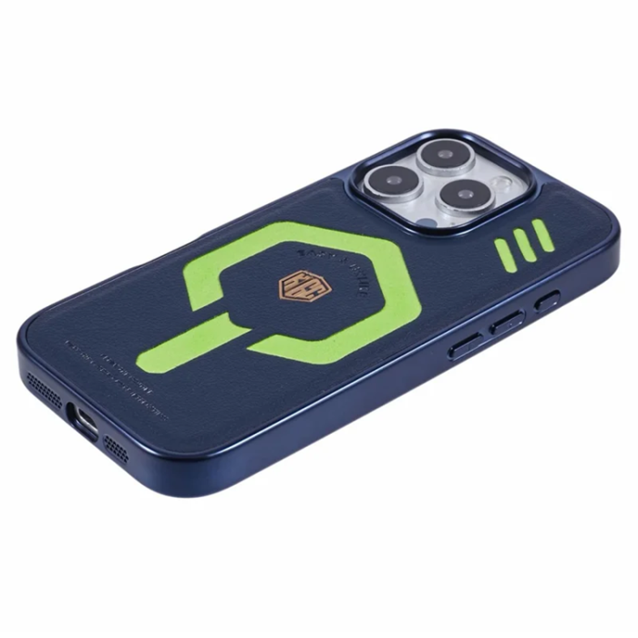KIGC - KIGC iPhone 16 Pro Mobilskal Magsafe Läder - Blå