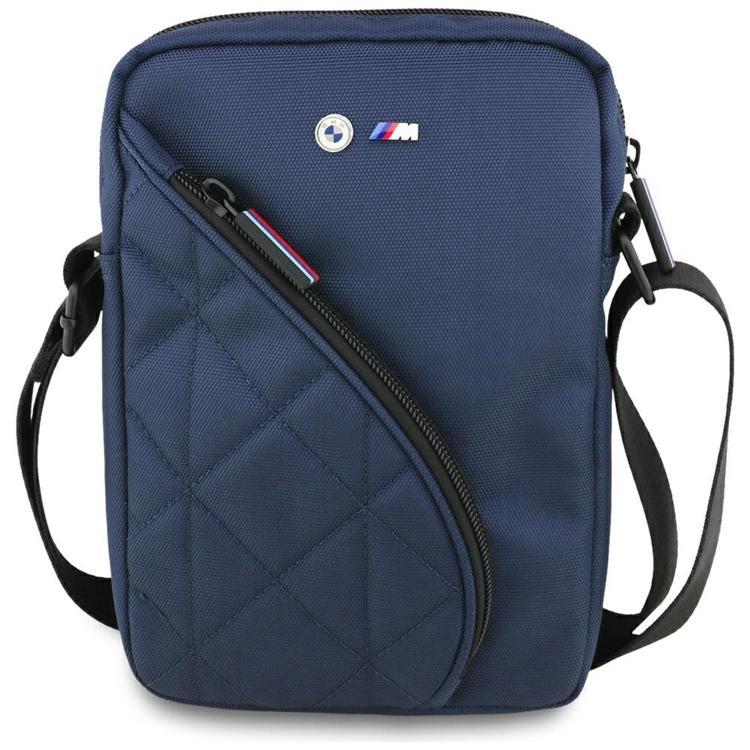 BMW Tablet Väska 8"""" Crossbody Nylon Pockets & Metal Logo BMTB8PNYPOV (Navy) | 2353 | AlltMobil