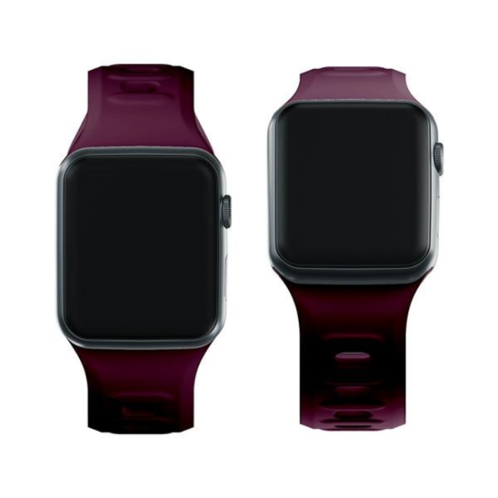 3MK - 3mk Apple Watch (42/44/45/49mm) Armband Silikon - Mörklila