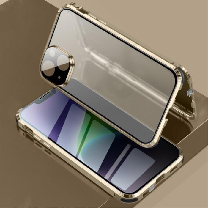 A-One Brand - iPhone 14 Skal Anti-Spy Metall Magnetic - Guld