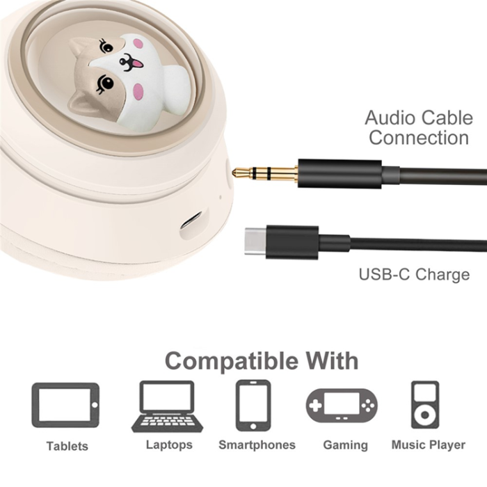 AKZ - AKZ Over-Ear Trådlösa Hörlurar för Barn Bluetooth Cat Ear AKZ-01