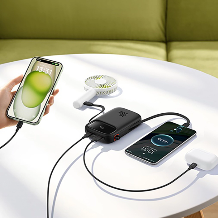 BASEUS - Baseus Powerbank 10000 mAh 30W USB-C QPow 2 - Blå
