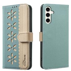 BINFEN COLOR - BINFEN Samsung Galaxy A55 5G Pl&aring;nboksfodral Konstl&auml;der RFID Skydd - Gr&ouml;n