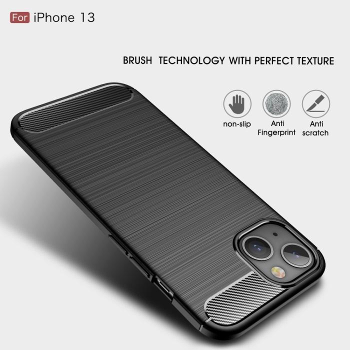 A-One Brand - Carbon Fiber Texture Skal iPhone 13 - Svart