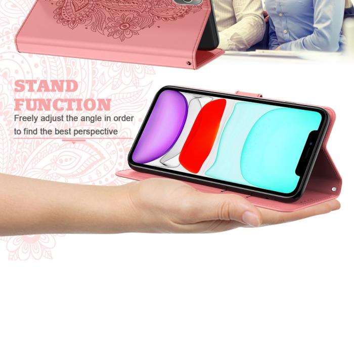 A-One Brand - Blommor iPhone 13 Plånboksfodral - Rosa