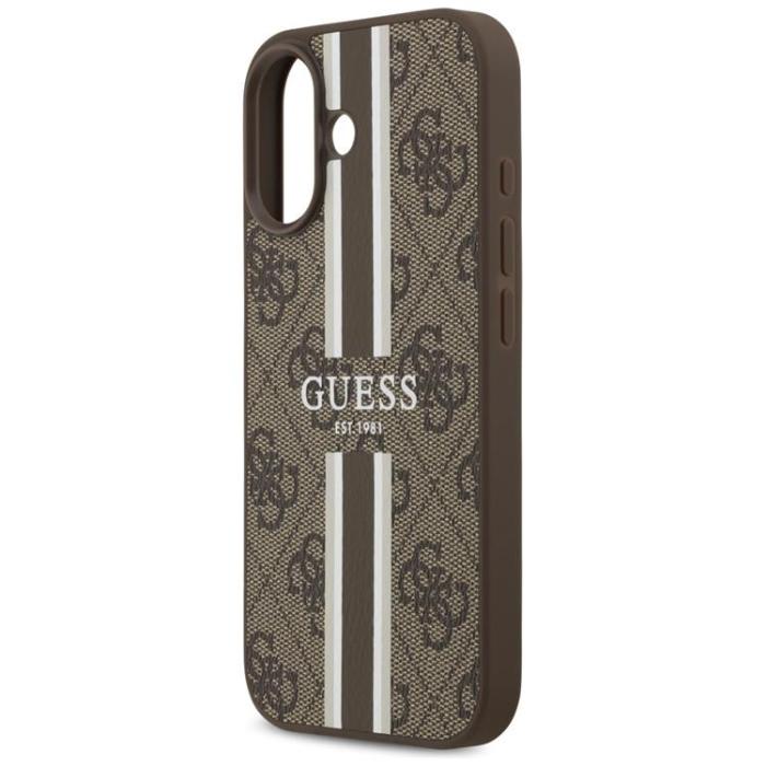 Guess - Guess iPhone 17 Mobilskal MagSafe 4G Printed Stripes - Brun
