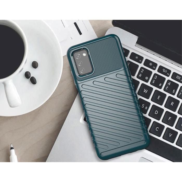 OEM - Thunder Twill Skal till Samsung Galaxy A03s - Blå