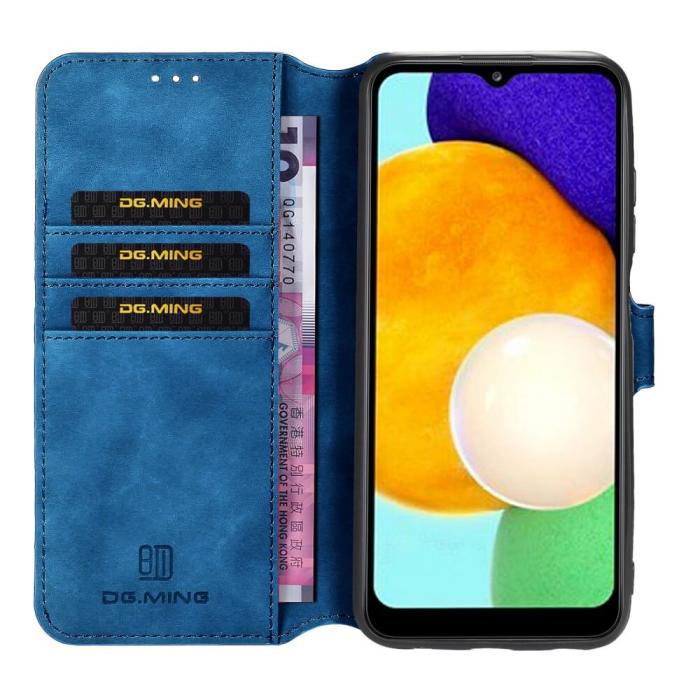 DG.MING - Dgming Retro Plånboksfodral till Samsung Galaxy A03s - Blå