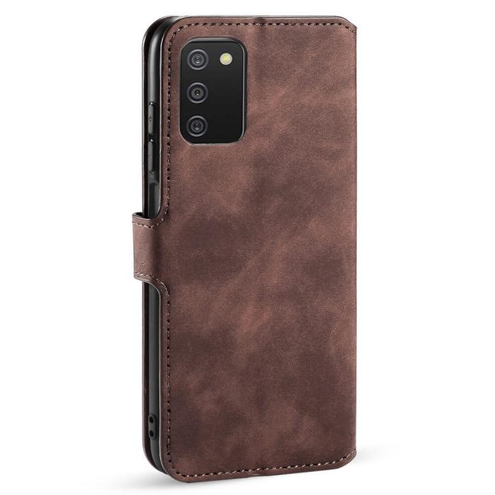 DG.MING - Dgming Retro Plånboksfodral till Samsung Galaxy A03s - Coffee