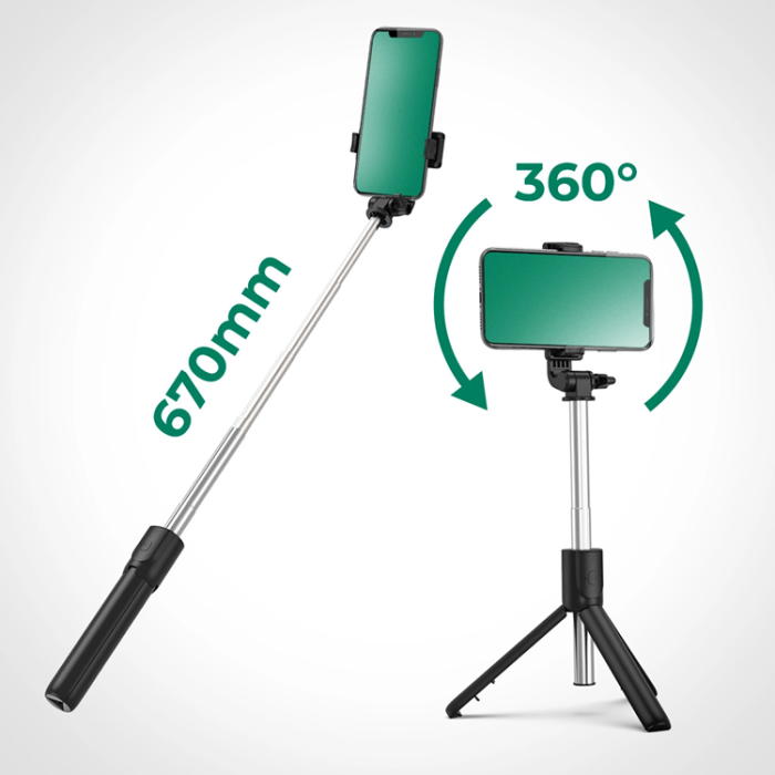 OEM - Selfiestick Teleskopstativ 0.7m för Mobil - Svart