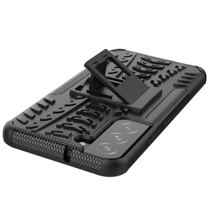 OEM - Tire Texture Kickstand Skal Galaxy S22 Plus 5G - Svart
