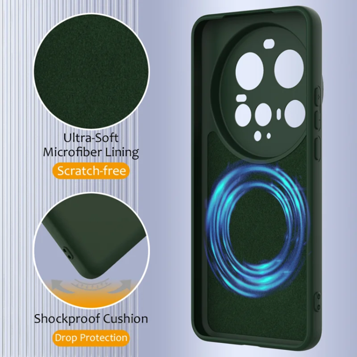 A-One Brand - Xiaomi 15 Ultra Mobilskal MagSafe Liquid Silikon - Mörkgrön